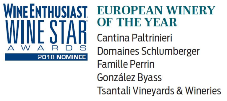 Wine Enthusiast – Wine Star Award ‘European Winery of the Year’ Nominee 2018
