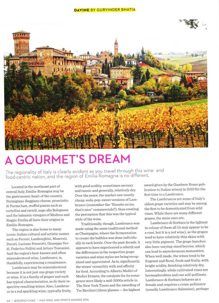 A gourmet’s dream – Quench novembre 2016