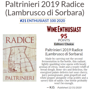 RADICE 2019 – 21° posto nella classifica The Enthusiast 100 2020 con 95 punti